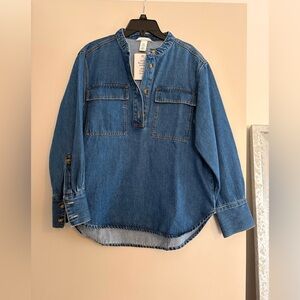 H&M Blue Denim Button Down Shirt
